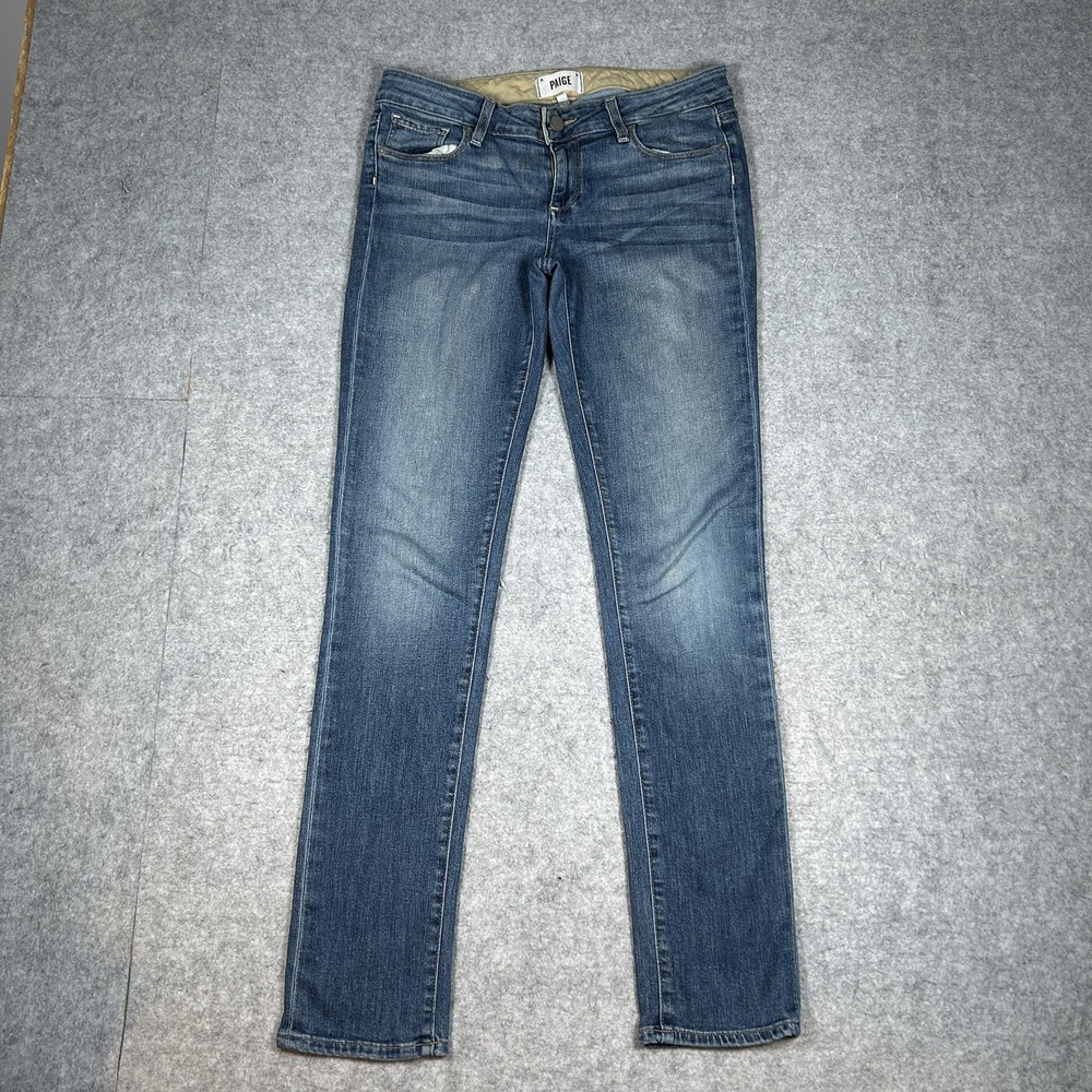 Paige Jimmy Jimmy Skinny Denim Jeans Womens 26(30x30) Medium Blue Wash Low Rise